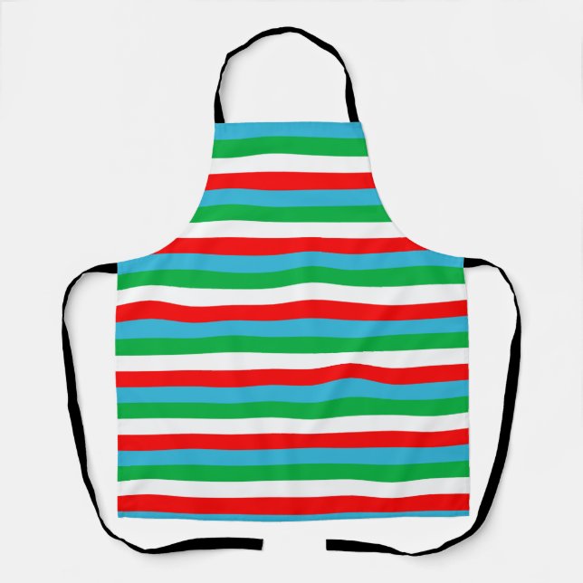 Djibouti Uzbekistan Equatorial Guinea flag stripes Apron (Front)