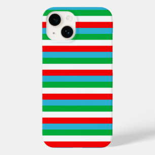 Djibouti Uzbekistan Equatorial Guinea flag stripes Case-Mate iPhone 14 Case