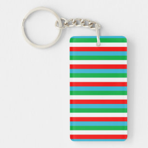 Djibouti Uzbekistan Equatorial Guinea flag stripes Key Ring