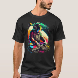 Djing Equipment Rave Acid Techno Costume Space DJ T-Shirt