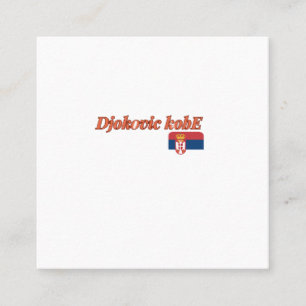 Djokovic with Serbia Flag Square Business Card