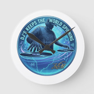 Dj's Keep The World Spinning Round Clock