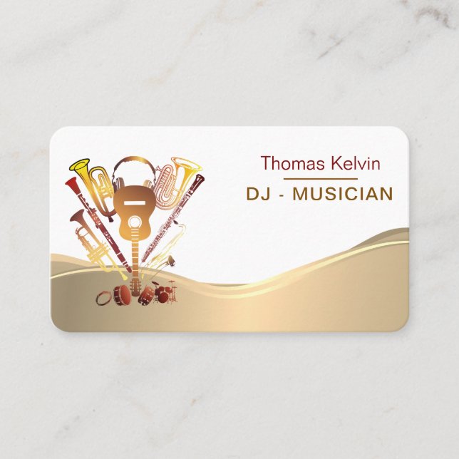 DJs Music Instruments Event Organiser Rainbow Business Card (Front)