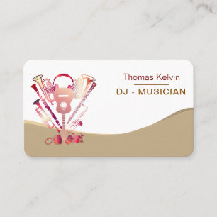 DJs Music Instruments Event Organiser Rainbow Business Card