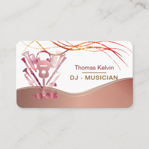 DJs Music Instruments Event Organiser Rainbow Business Card