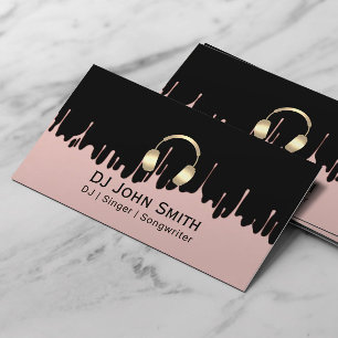 DJs Singer Songwriter Rose Gold Modern Business Card