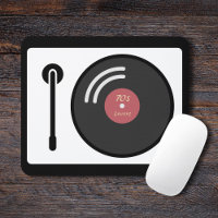DJs Turntable & Vinyl Record Mouse Pad