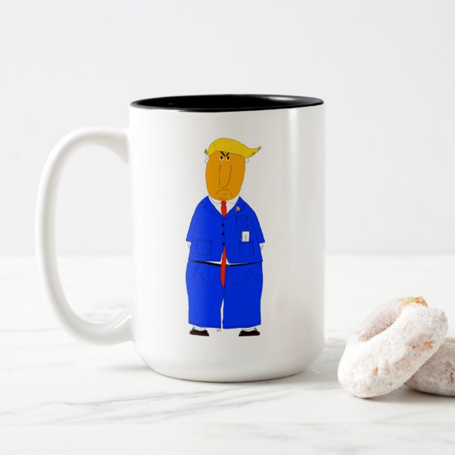  DJT Trump Funny Coffee and Tea Drinking Mug (With Donut)