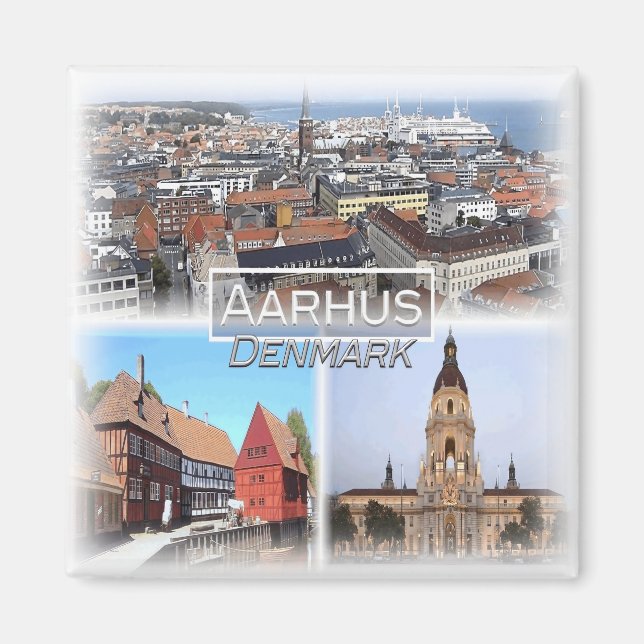 DK0015 Europe, Denmark, Aarhus, Fridge Magnet (Front)