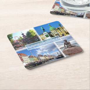 DK Copenhagen - Tivoli Garden - Amalienborg County Square Paper Coaster