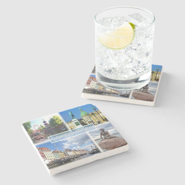 DK Copenhagen - Tivoli Garden - Amalienborg County Stone Coaster (Side)