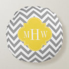 Dk Grey Lg Chevron Pineapple Quatrefoil 3 Monogram