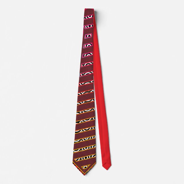 Dk Red Geo Shirt Suit Accessory Tie  (Front)