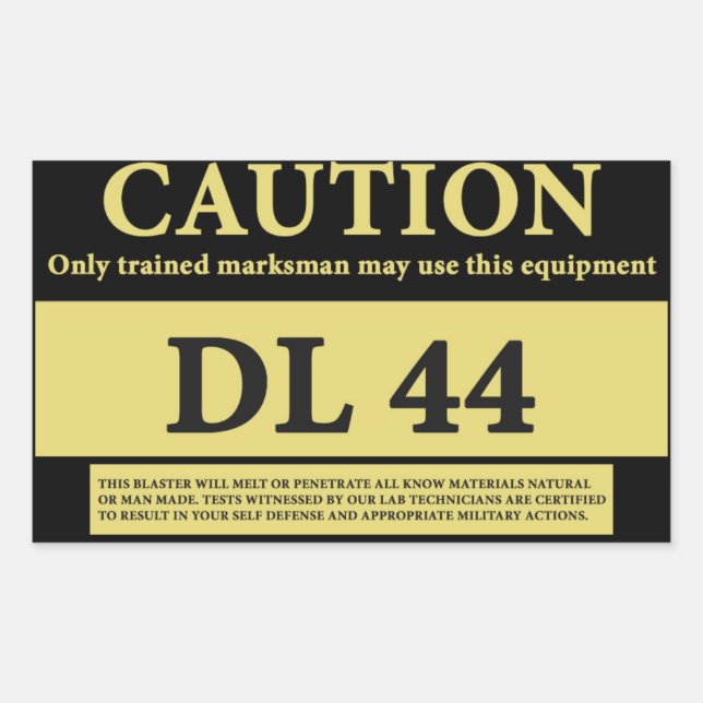 DL 44 BLASTER CERTIFICATION STICKER (Front)