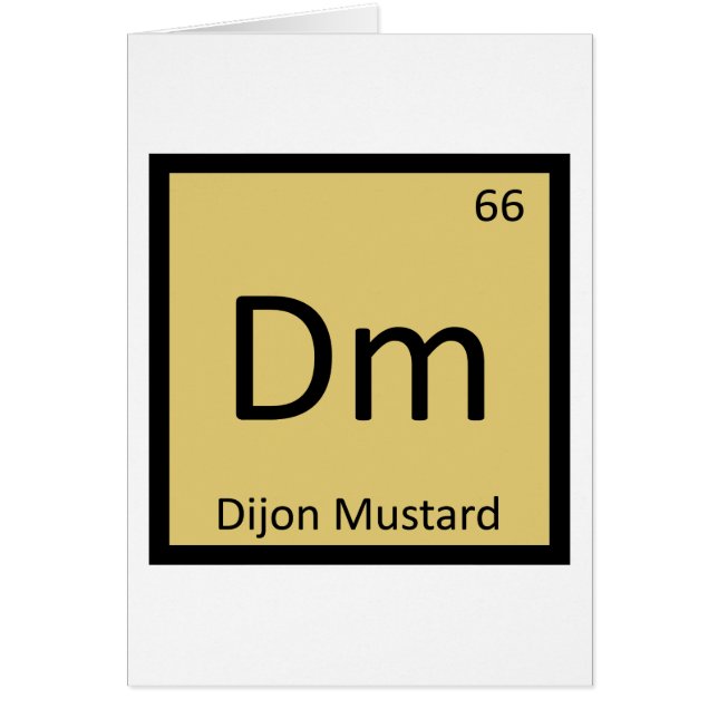Dm - Dijon Mustard Chemistry Periodic Table Symbol (Front)