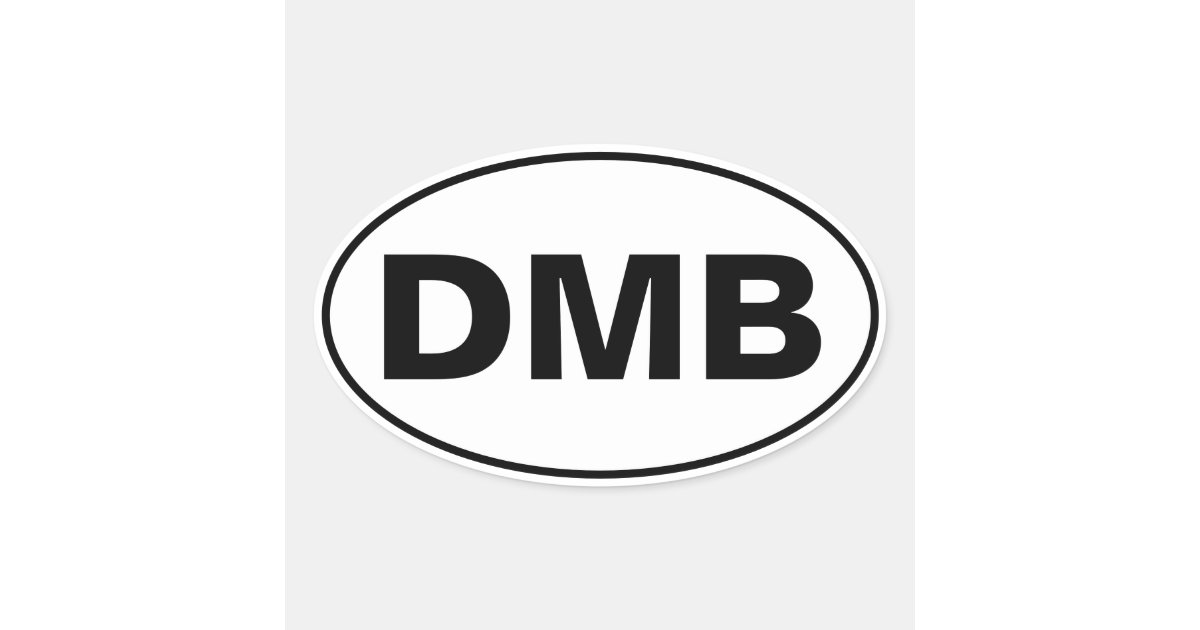 DMB Initials Oval Sticker Zazzle