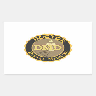 DMD DOCTOR OF DENTAL MEDICINE LOGO RECTANGULAR STICKER