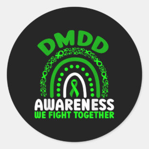 Dmdd Awareness We Fight Together Rainbow Classic Round Sticker