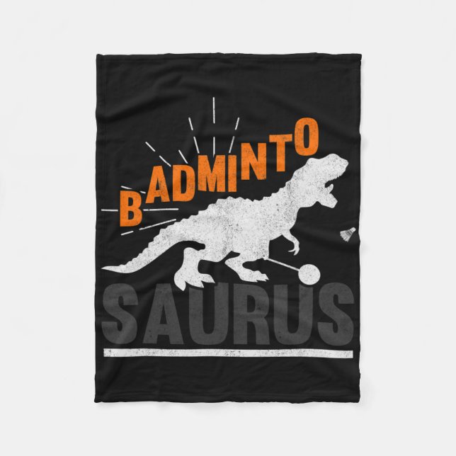 Dminto Saurus Rex Birdie Shuttle Dinosaur Dminton  Fleece Blanket (Front)