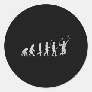 Dminton Player Birdie Shuttle Smash 1 Classic Round Sticker