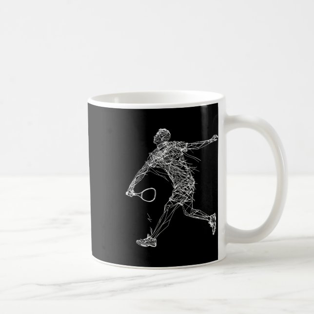 Dminton Player Drawing Shuttle Game For Boys 1  Coffee Mug (Right)