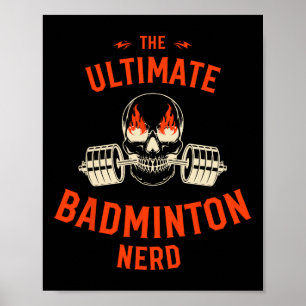 Dminton Player Flaming Skull Rbell Sports Fan  Poster