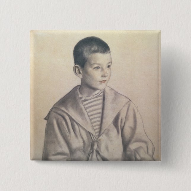 Dmitri Dmitrievich Shostakovich  as a Child 15 Cm Square Badge (Front)