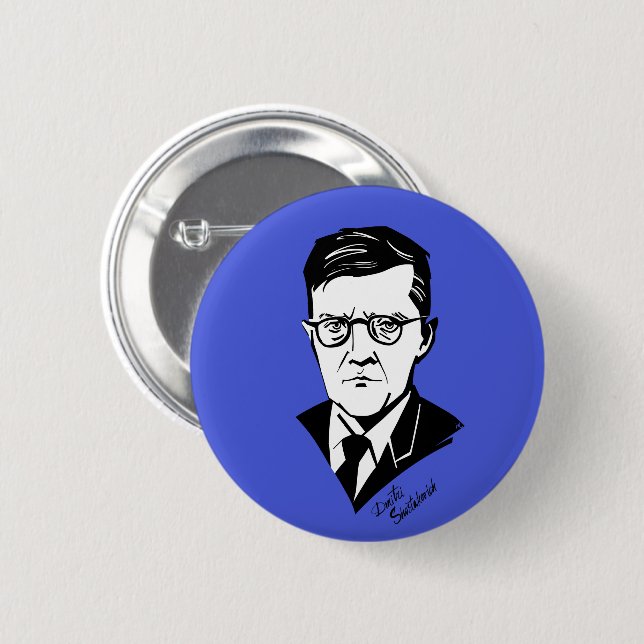 Dmitri Shostakovich 6 Cm Round Badge (Front & Back)