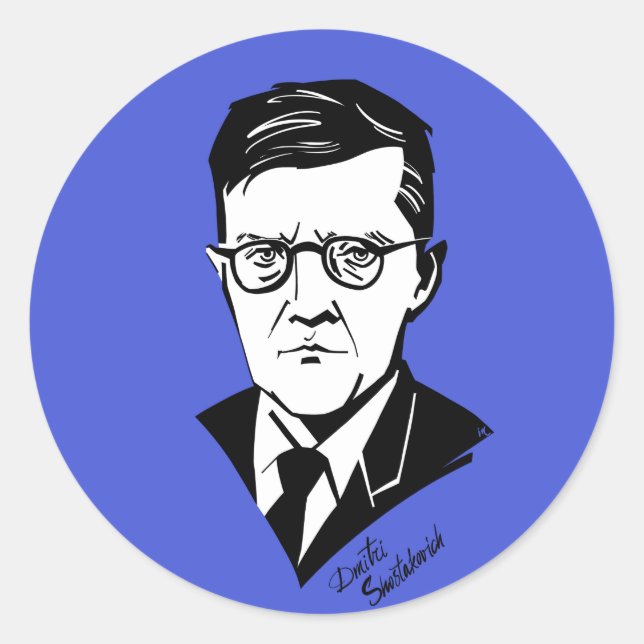 Dmitri Shostakovich Classic Round Sticker (Front)