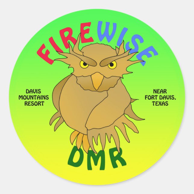 DMR Firewise Owl stickers & more (green) (Front)