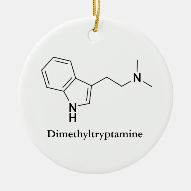 DMT Dimethyltryptamine Molecule Chemistry Cool Ceramic Tree Decoration (Front)