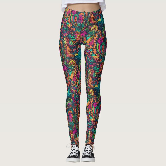 DMT Psychedelic Leggings [Doodle My Texture] (Front)
