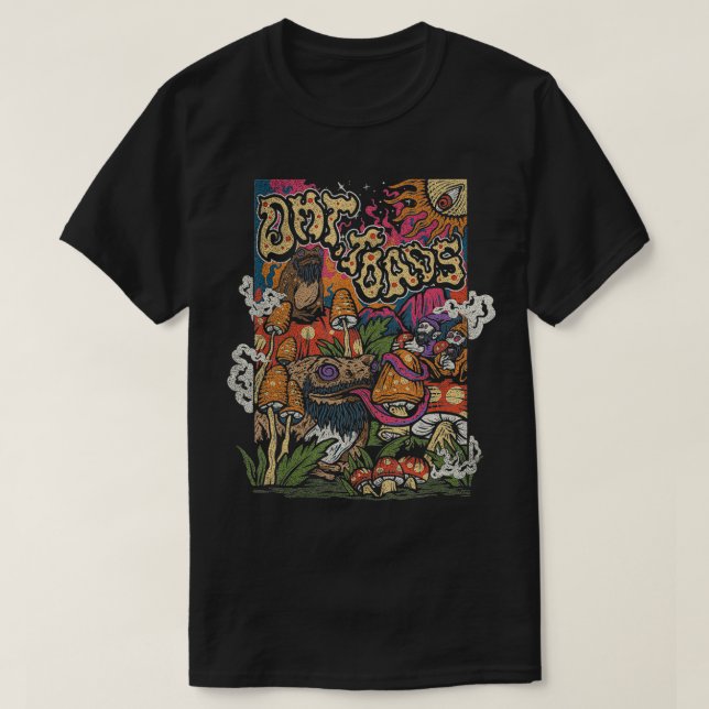 DMT Toads  Psychedelic Inspired Trippy Mushrooms  T-Shirt (Design Front)