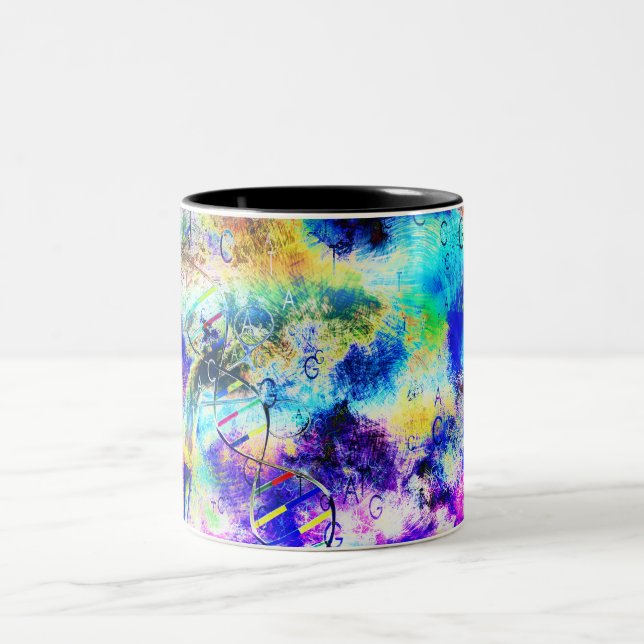DNA art code Two-Tone Coffee Mug (Center)