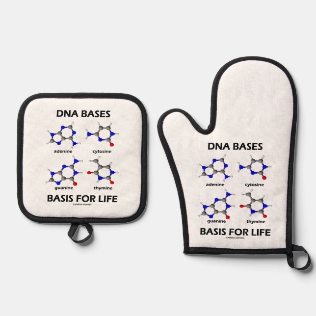 DNA Bases Basis For Life Molecular Structure Oven Mitt & Pot Holder Set (Front)