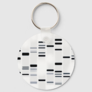 DNA Code Art Black on White Key Ring