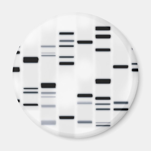 DNA Code Art Black on White Magnet (Front)