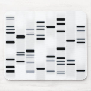 DNA Code Art Black on White Mouse Pad