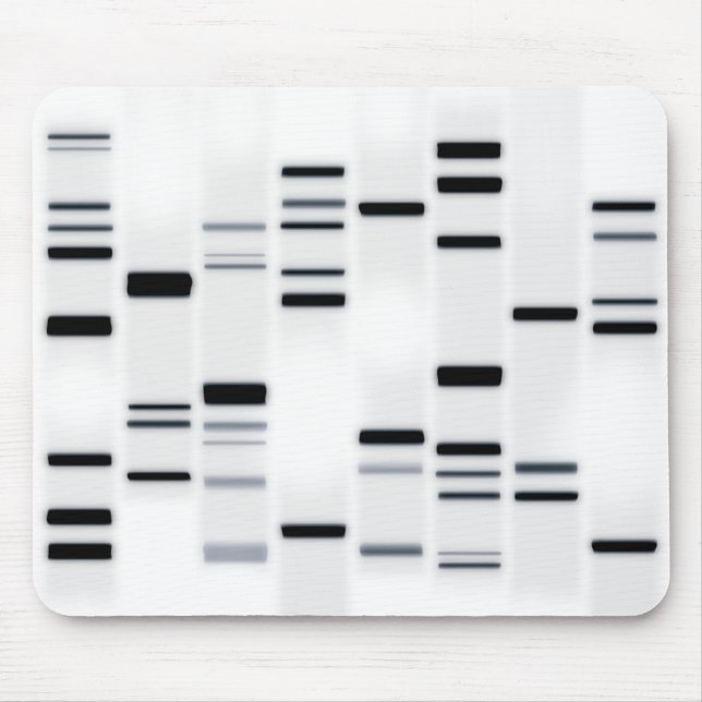 DNA Code Art Black on White Mouse Pad (Front)