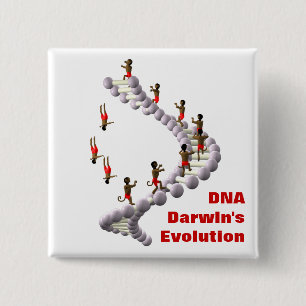 DNA Darwin's Evolution 15 Cm Square Badge