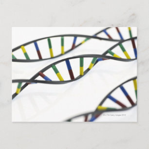 DNA (deoxyribonucleic acid) molecules. Postcard