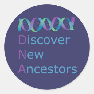 DNA Discover New Ancestors 1 Classic Round Sticker