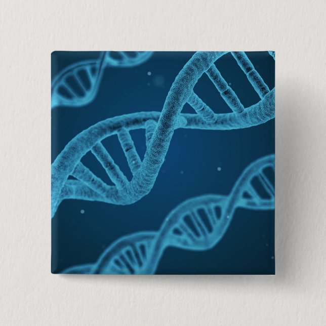 DNA Double Helix 15 Cm Square Badge (Front)