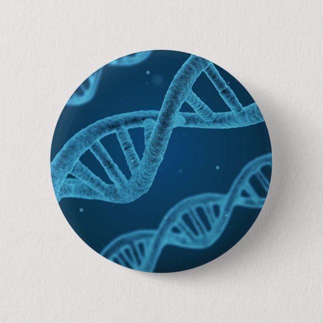 DNA Double Helix 6 Cm Round Badge (Front)