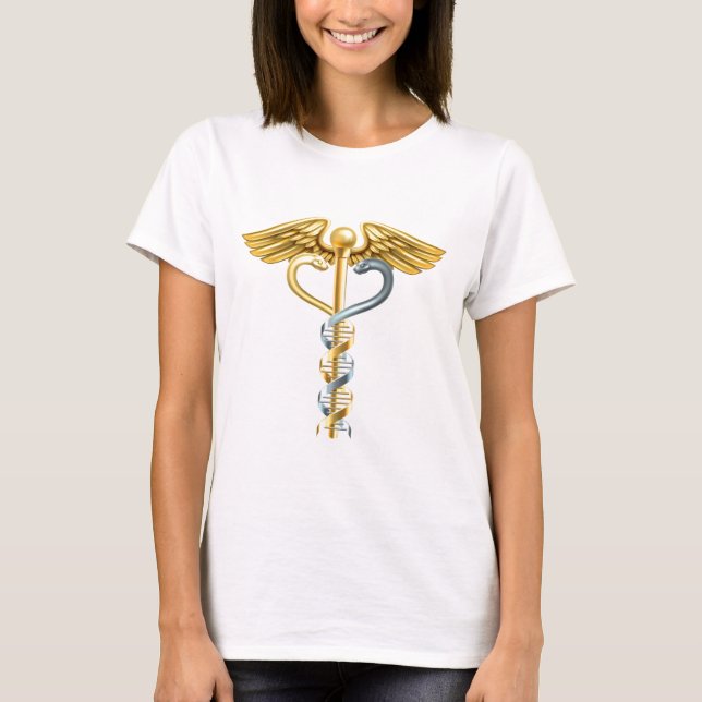 DNA Double Helix Caduceus Concept T-Shirt (Front)