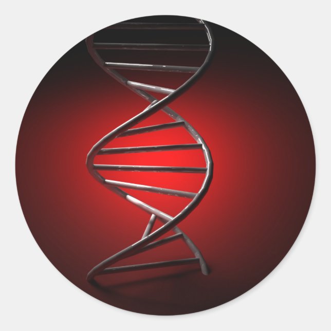 DNA Double Helix Classic Round Sticker (Front)