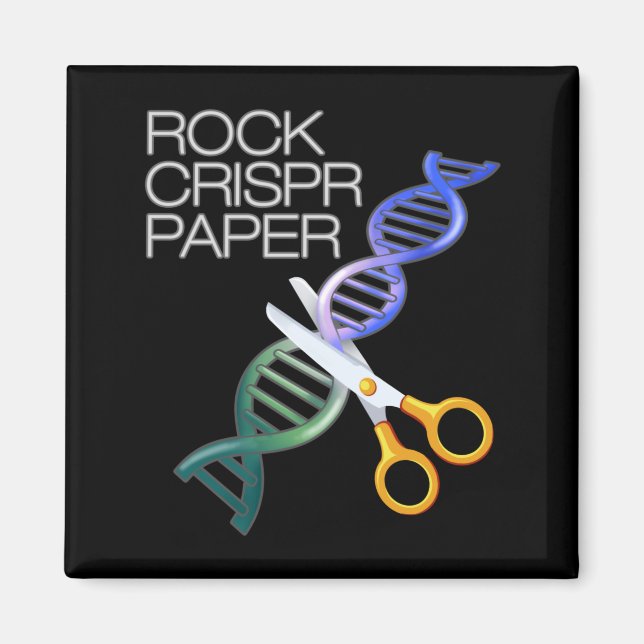 Dna Funny Rock Paper Crispr Genetic Science Race  Magnet (Front)