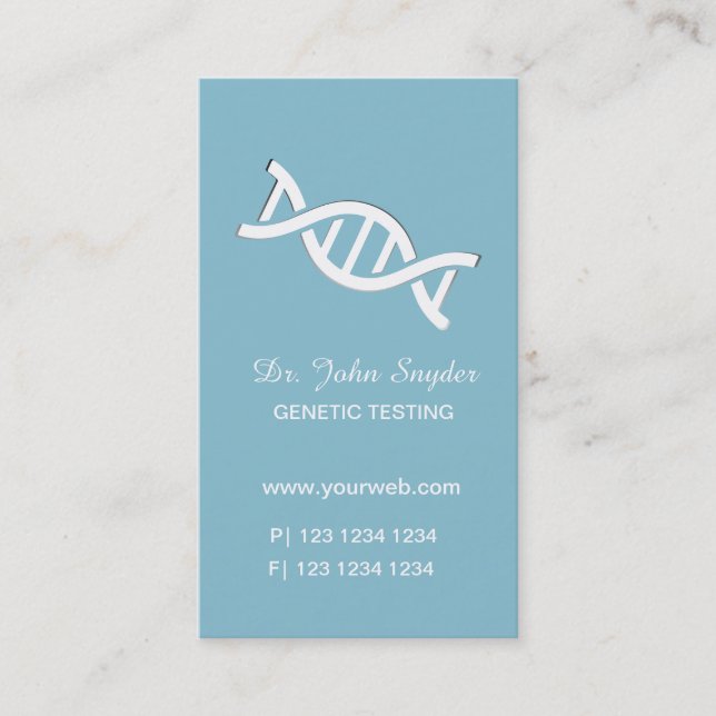 DNA Genetic Science Blue Doctors Medical Appointment Card (Front)