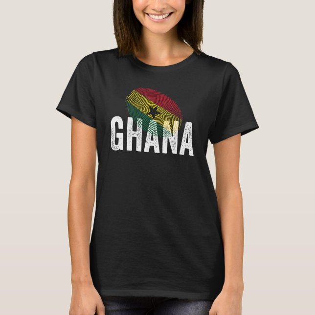 DNA Ghanaian African Proud Cool Ghana Flag T-Shirt (Front)