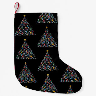 DNA Helix Christmas Tree Biology Science Teacher Small Christmas Stocking